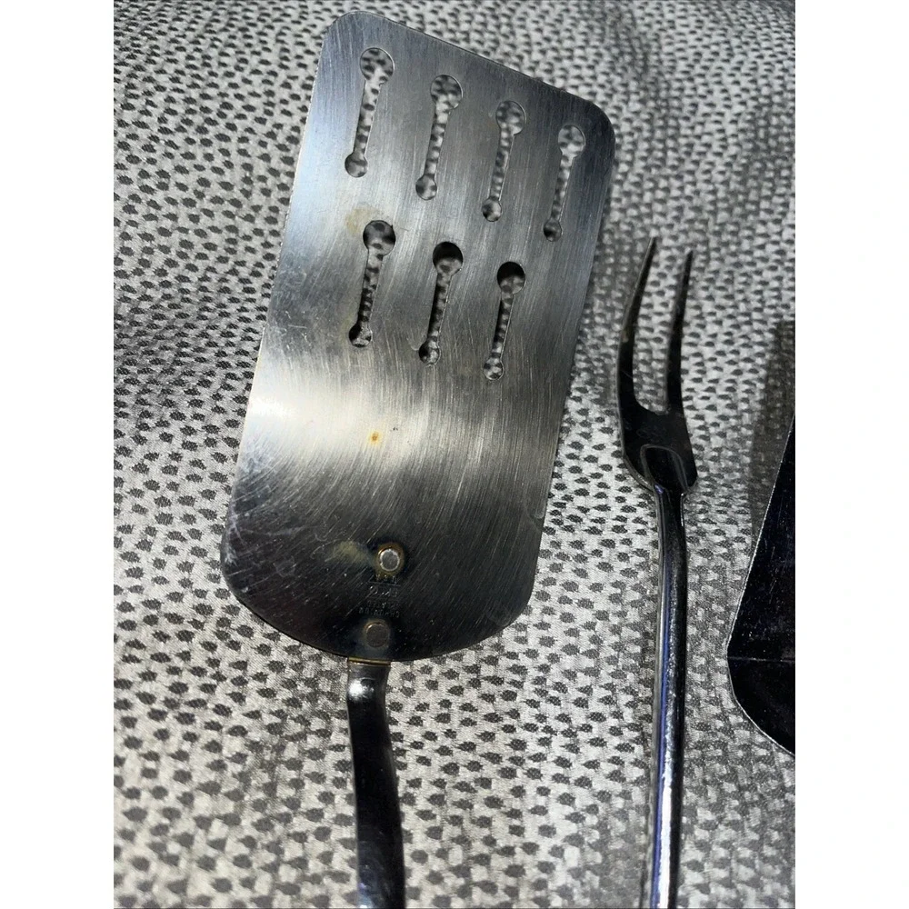 Set Of 4 Vintage Ekco Utensils Keyhole Spatula Pie Knife Serving Spoon & Fork‎